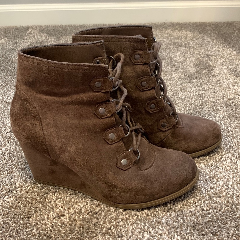 Gentle worn Madden Girl Brown Booties